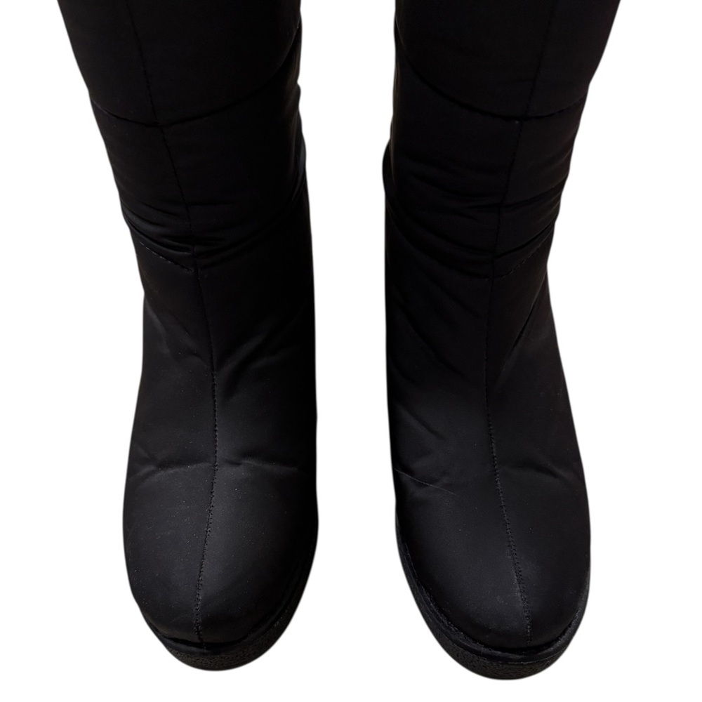 Kate Spade New York Cagney Quilted Bow Wedge Boot in Black Nylon - Picture 5 of 11